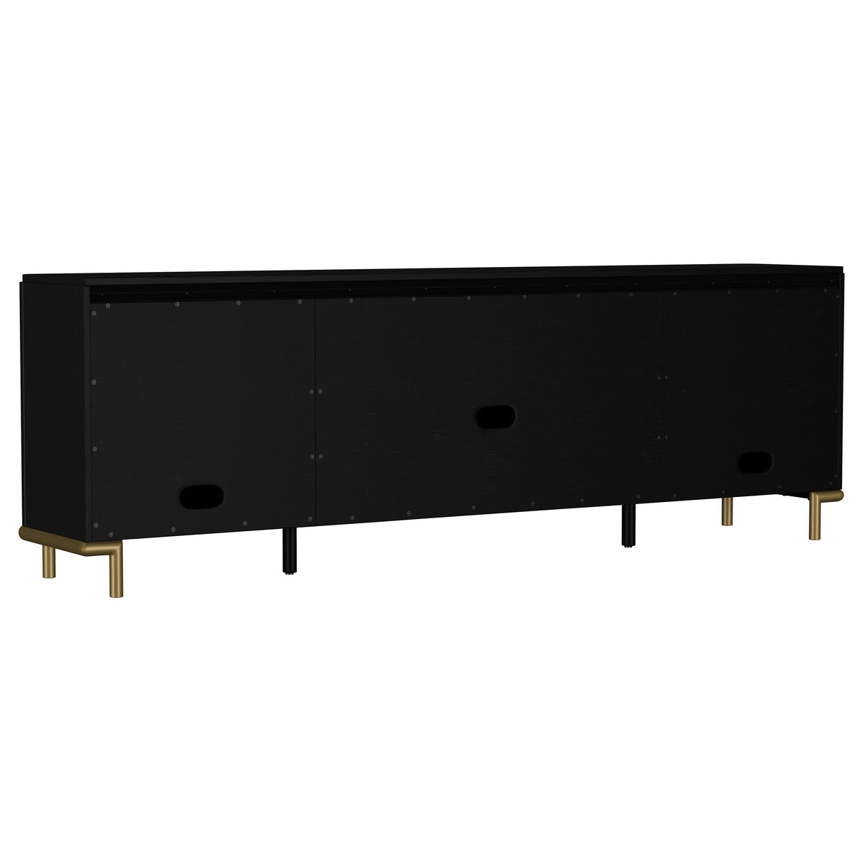 Arini Rattan Cane 2-Door TV Stand - Black with Ash Veneer