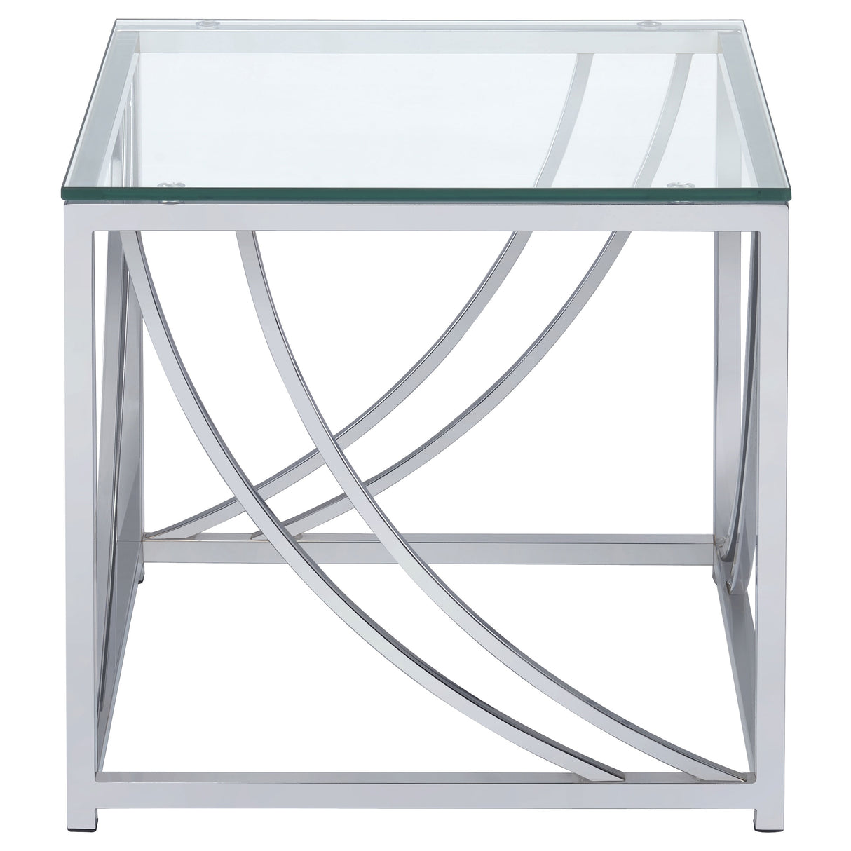 Lille Square Glass Top Side Table Chrome
