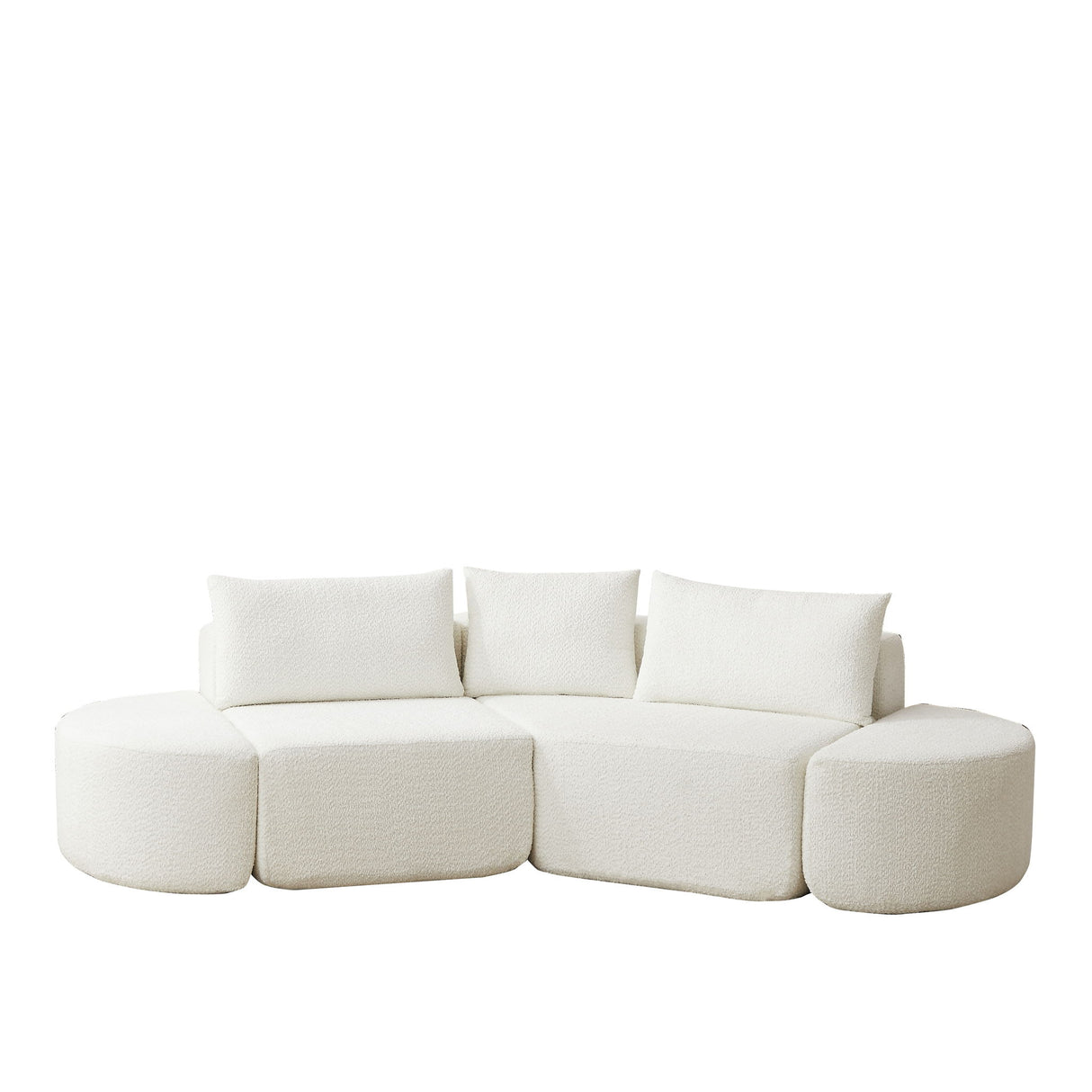 V - Shaped Modular Sofa Set With 3 Pillow