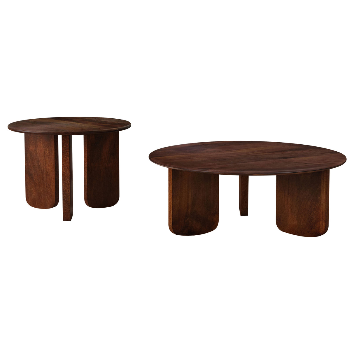 Dale 2-Piece Solid Wood Coffee and End Table Set, Brown