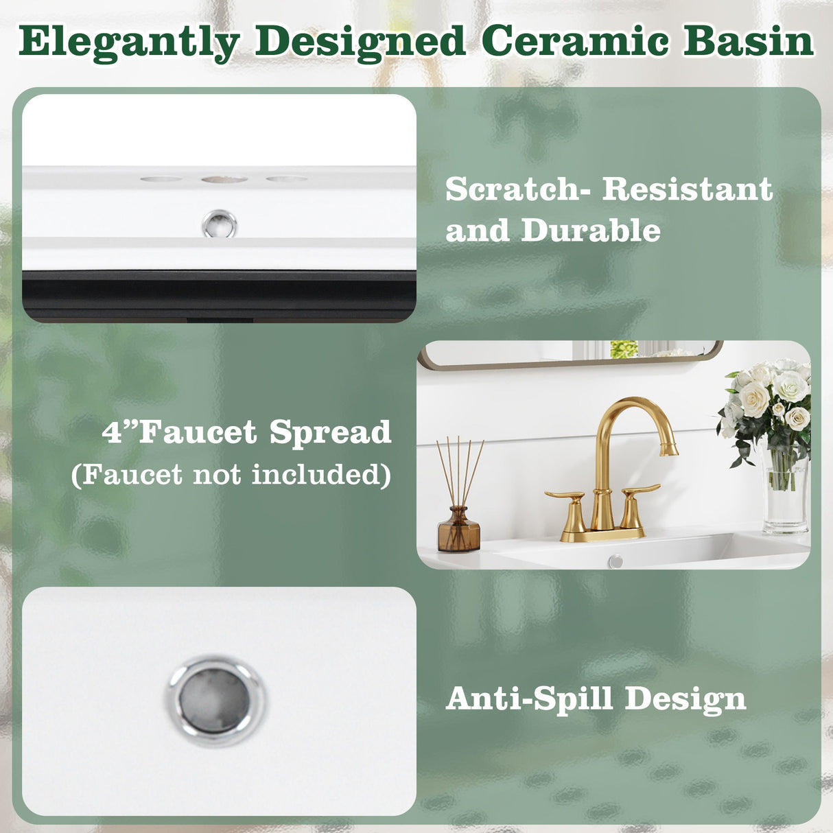 Modern Bathroom Vanity With Tip-Out Drawer And Soft-Close Hinges
