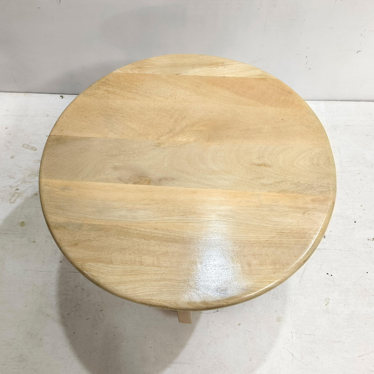 Natural Mango Wood Round End Table, 24"