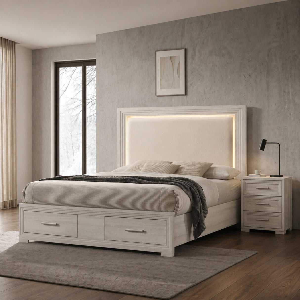Colorado - Bed With Upholstered LED Headboard