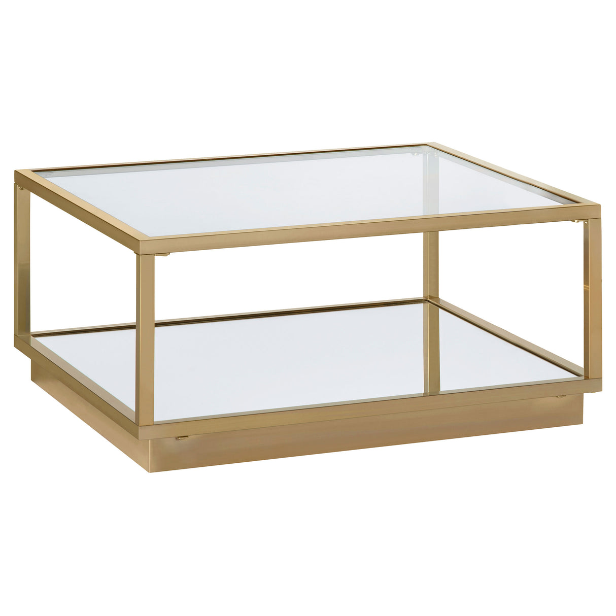 Renee 2-Piece Square Coffee Table Set Rose Brass
