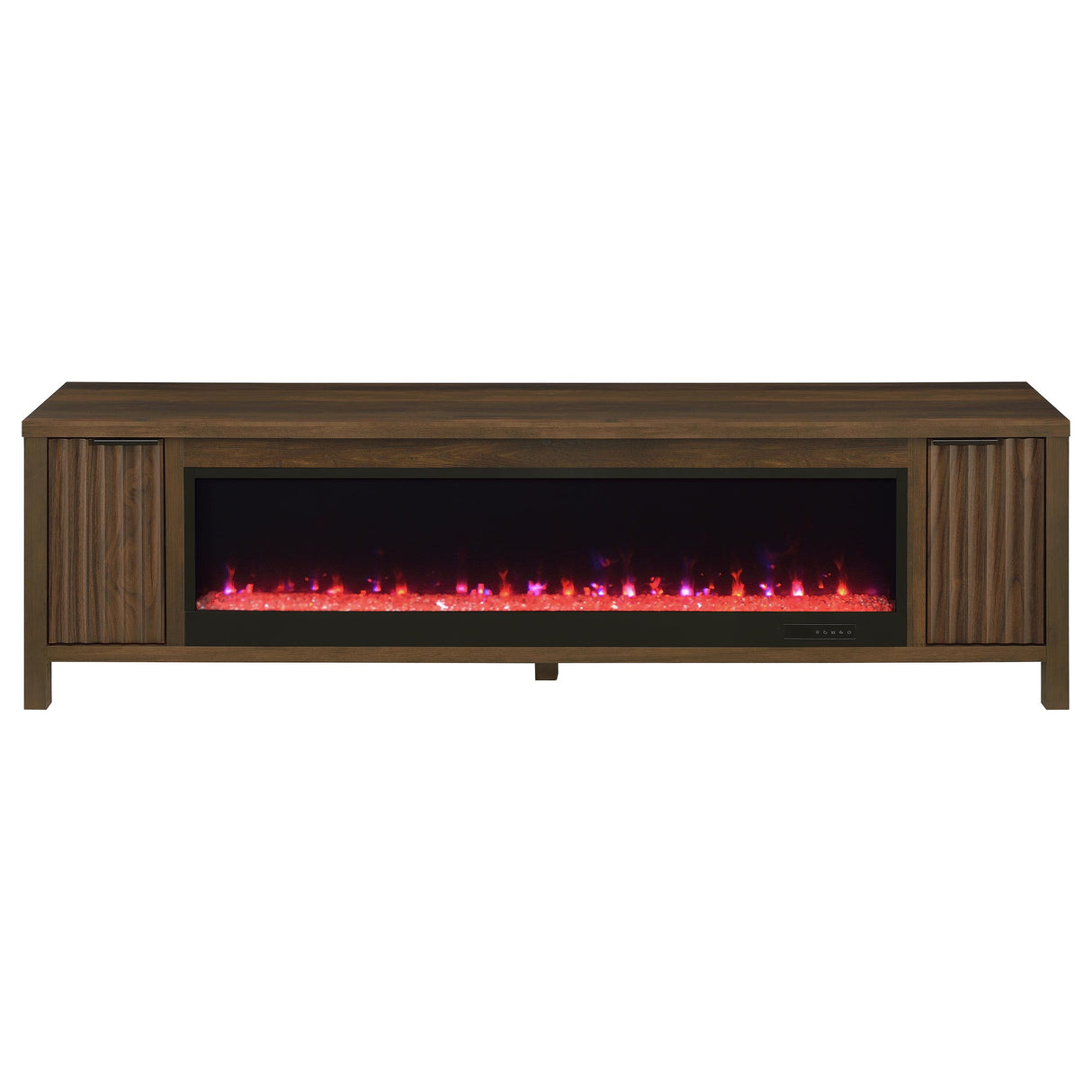 Carey 79-Inch TV Stand Fireplace Media Console Dark Pine
