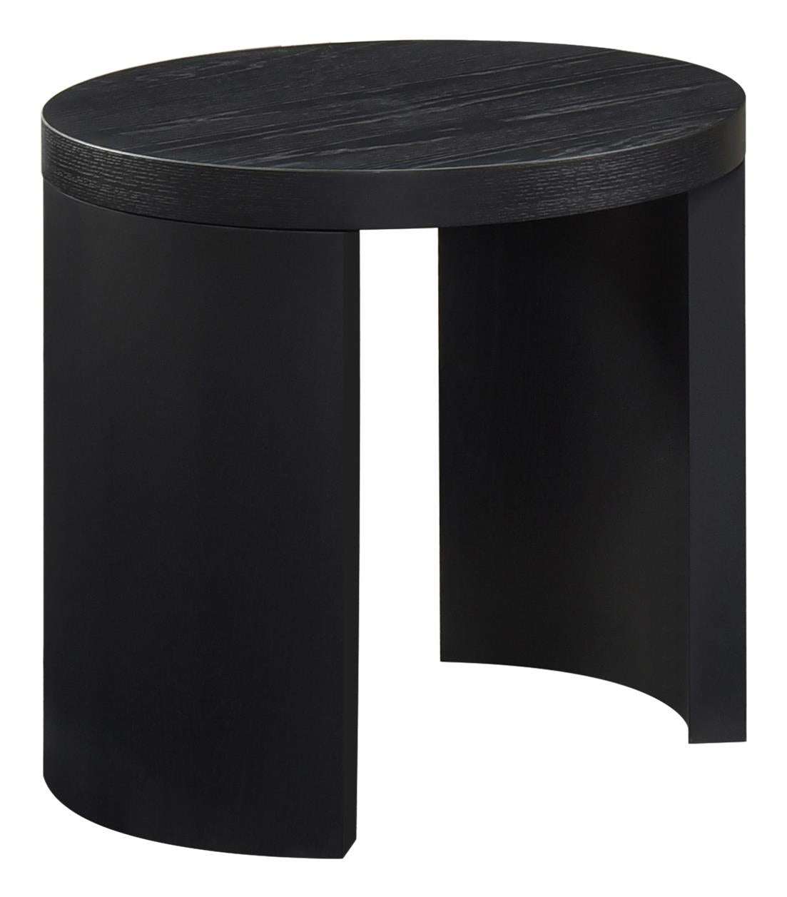 Sweeney 24-inch Round Wood Side Table Black