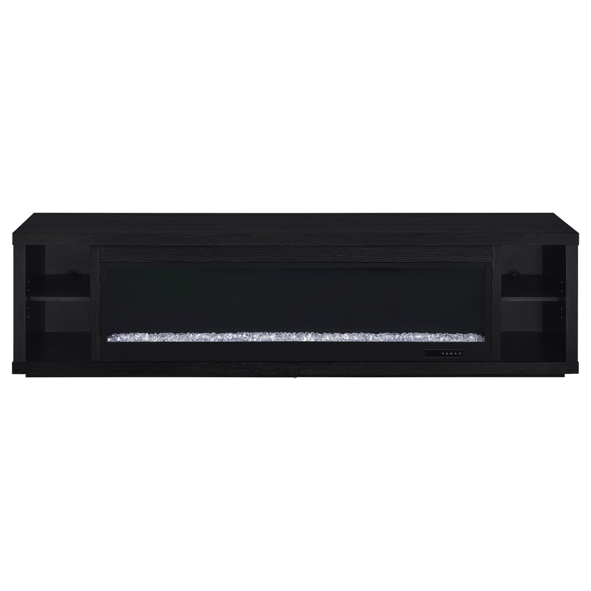 Deiter 79-Inch Black TV Stand Fireplace Media Console