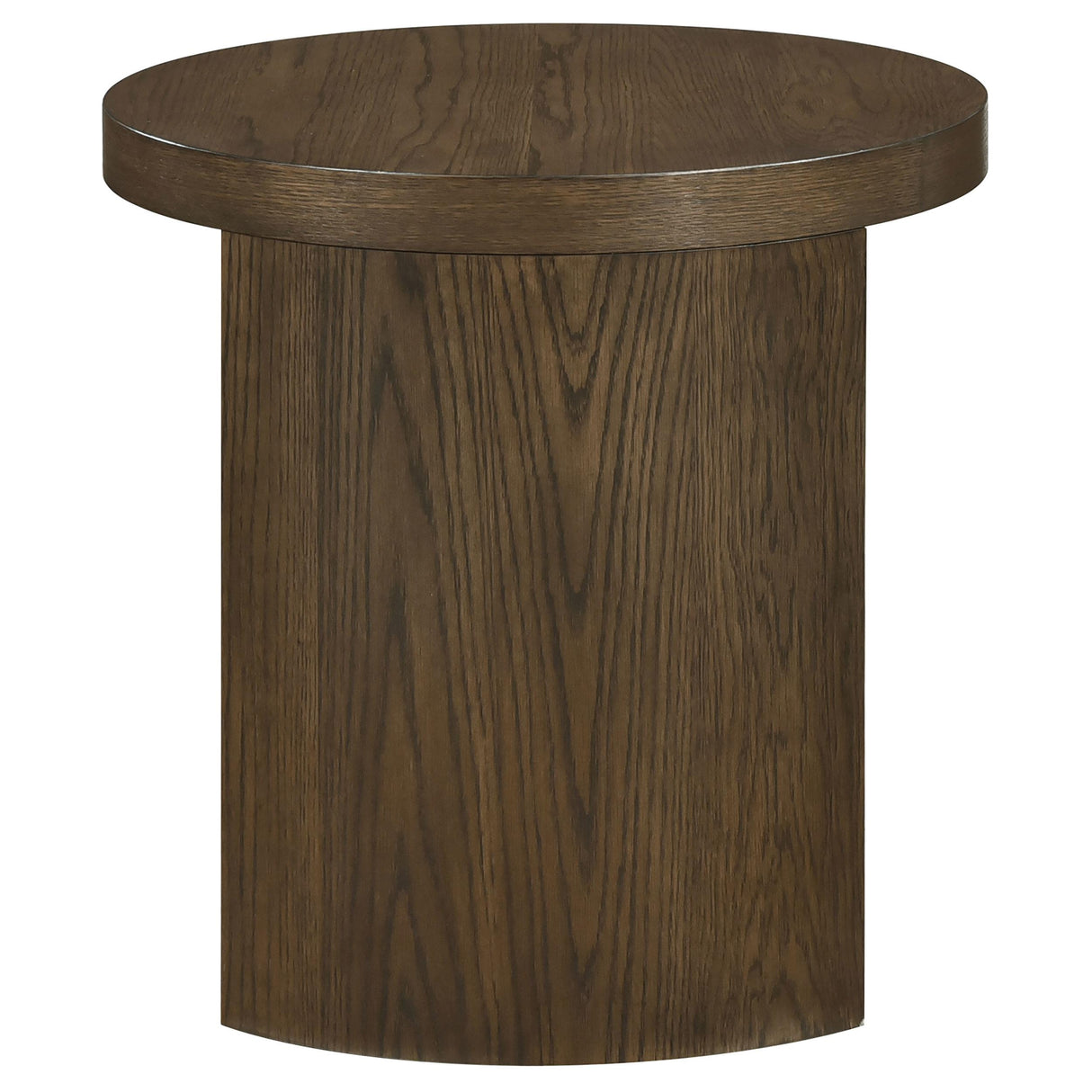 Sweeney 24-Inch Round Wood Side Table in Dark Walnut