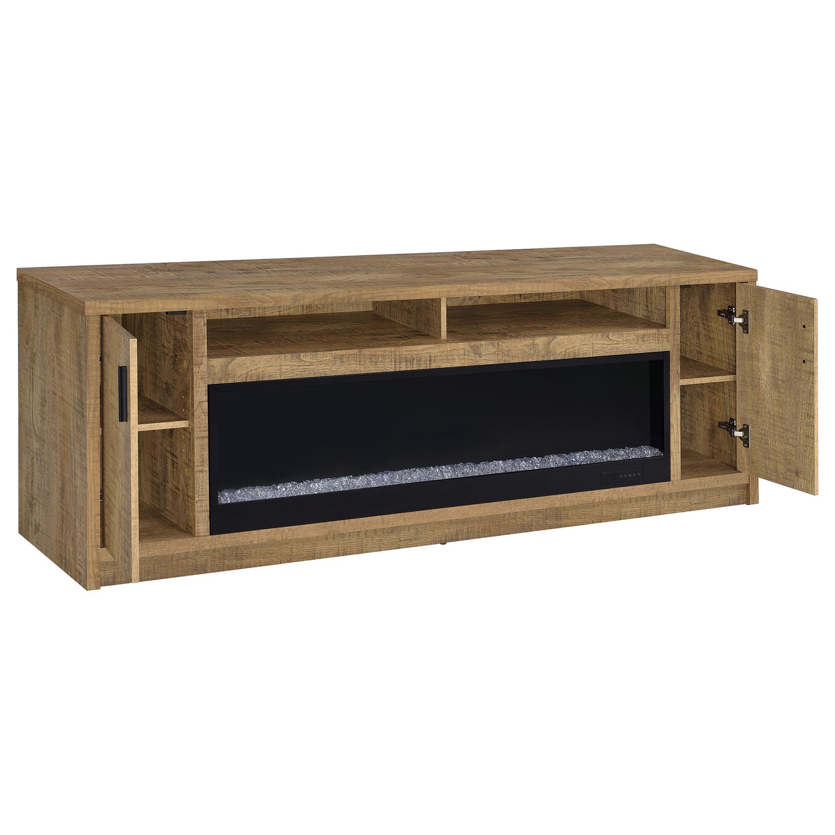 Eddy 79-Inch 2-Door TV Stand Fireplace Media Console Mango
