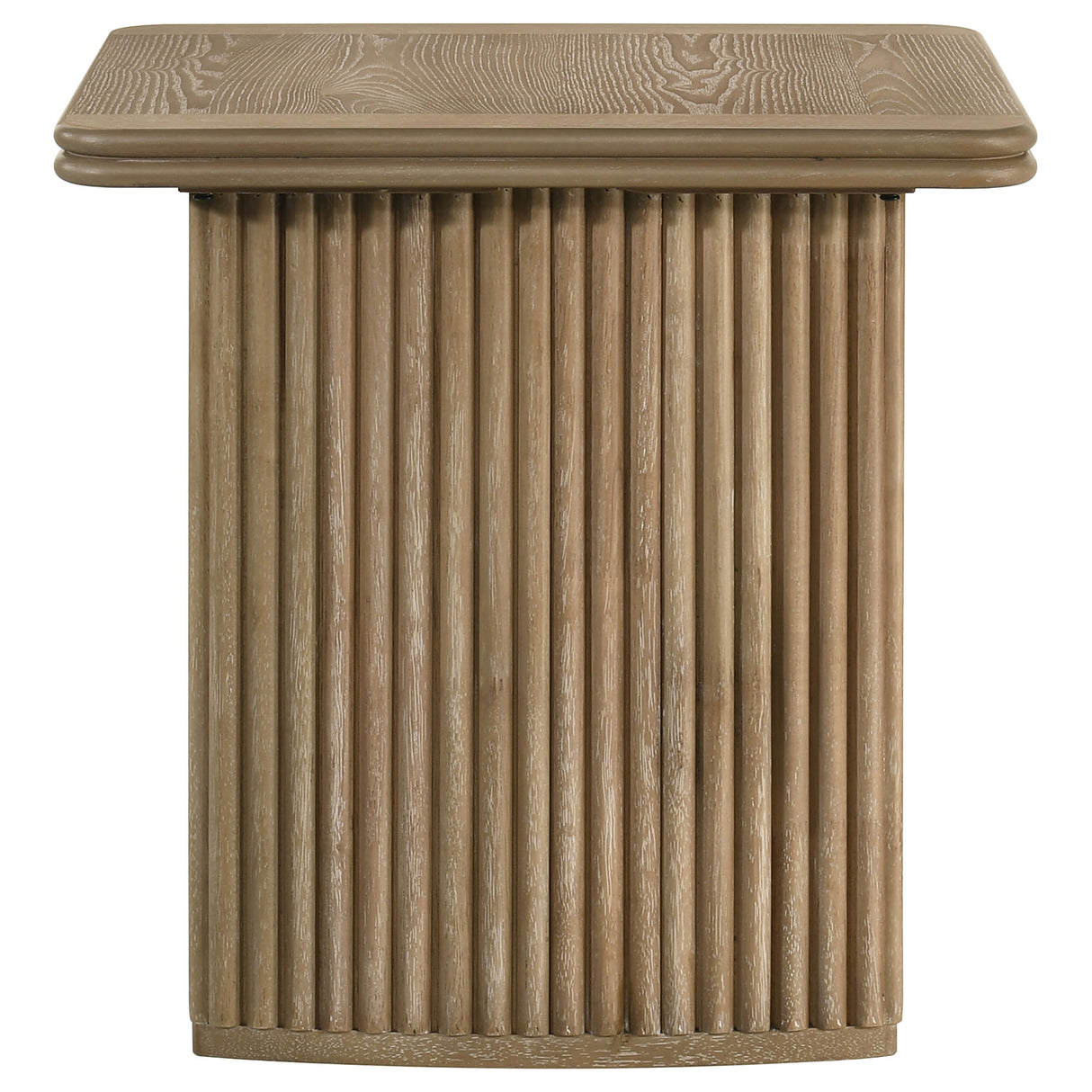 Adina Square Wood Side End Table, Distressed Light Brown
