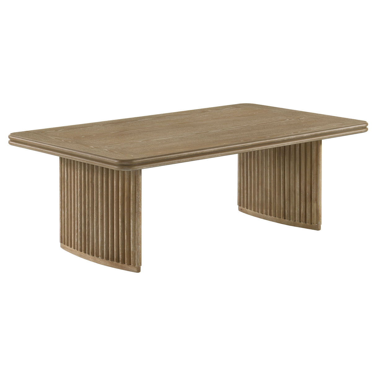 Adina Rectangular Wood Coffee Table, Distressed Light Brown