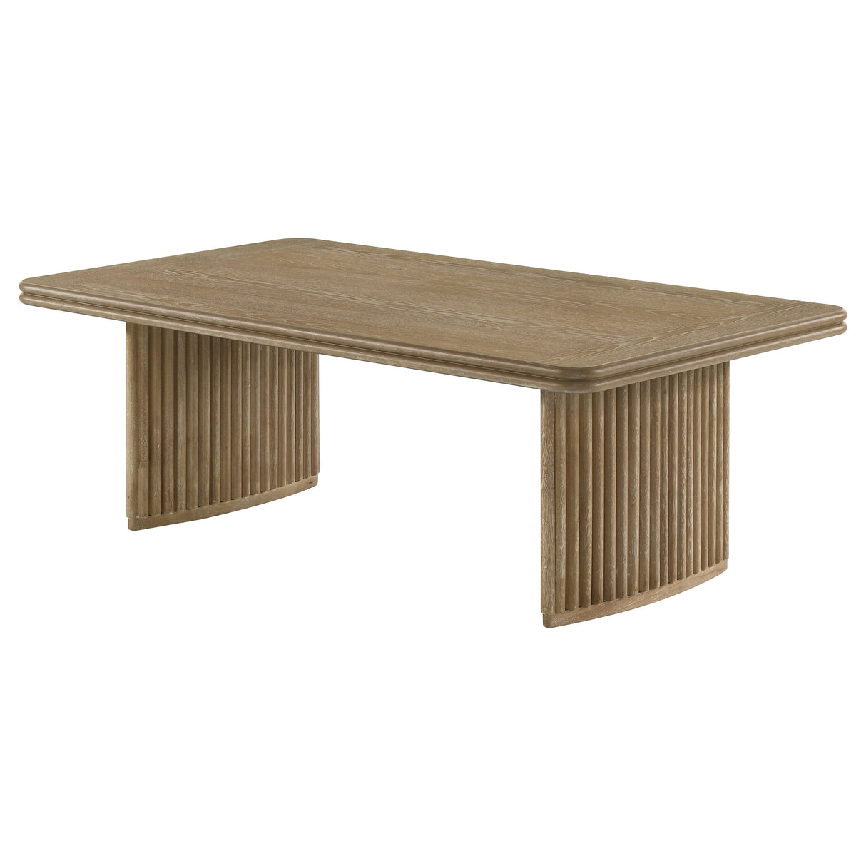 Adina Rectangular Wood Coffee Table, Distressed Light Brown