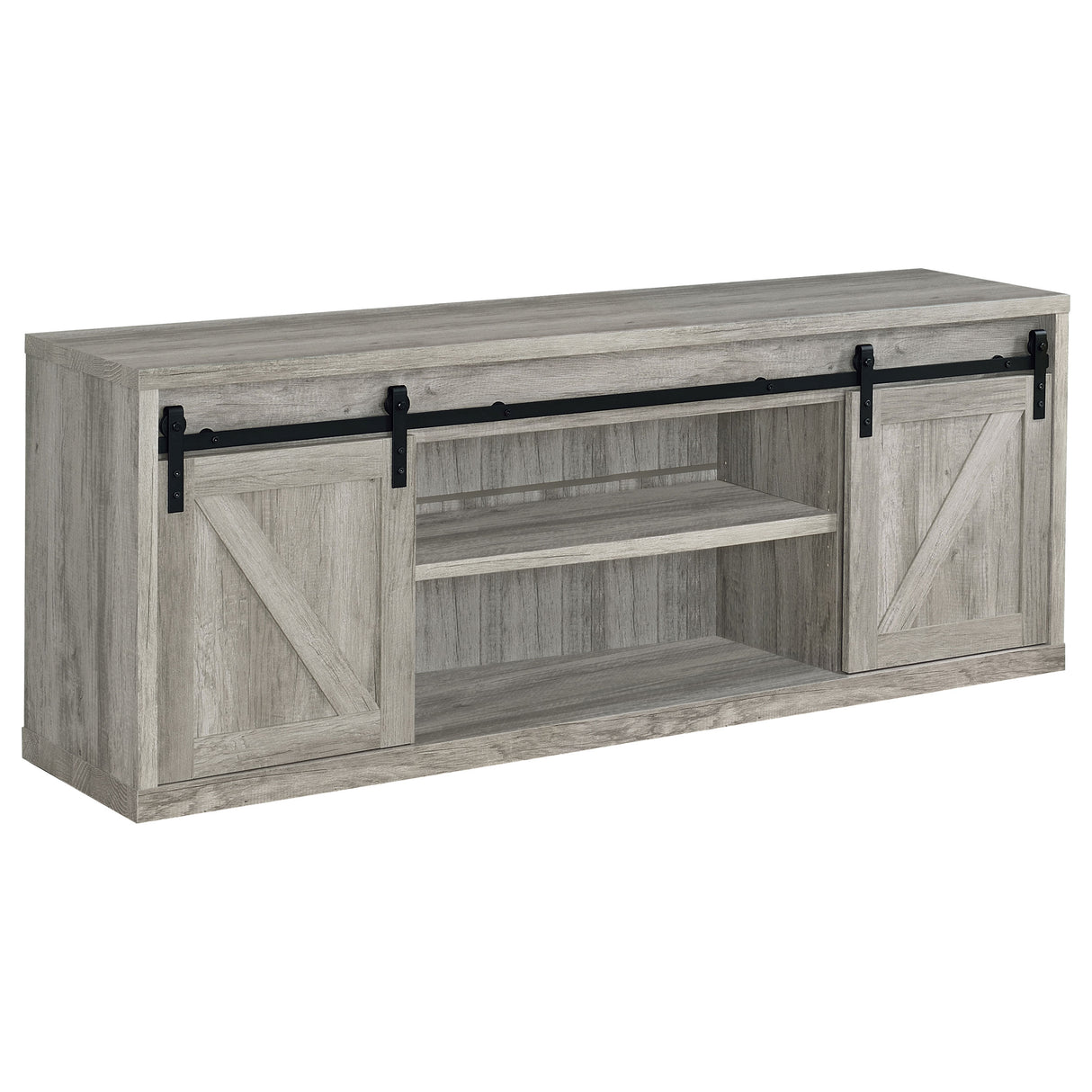Brockton 2-Door TV Stand - Grey Driftwood, 71 Inch