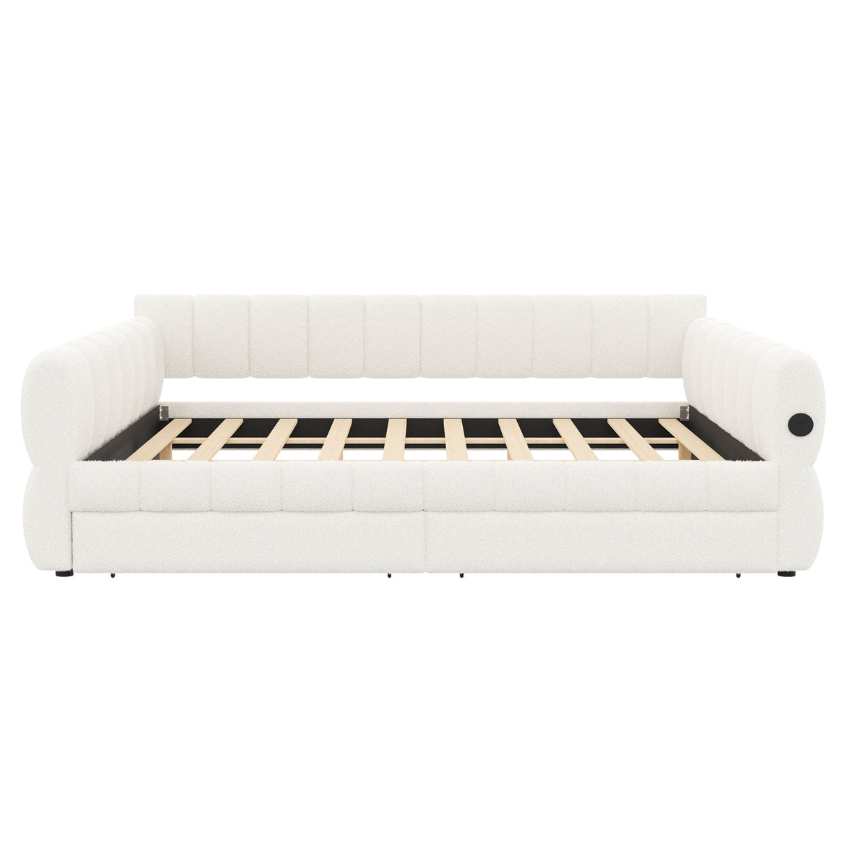 Upholstered Platform Bed With USB Charging And 2 Storage Drawers