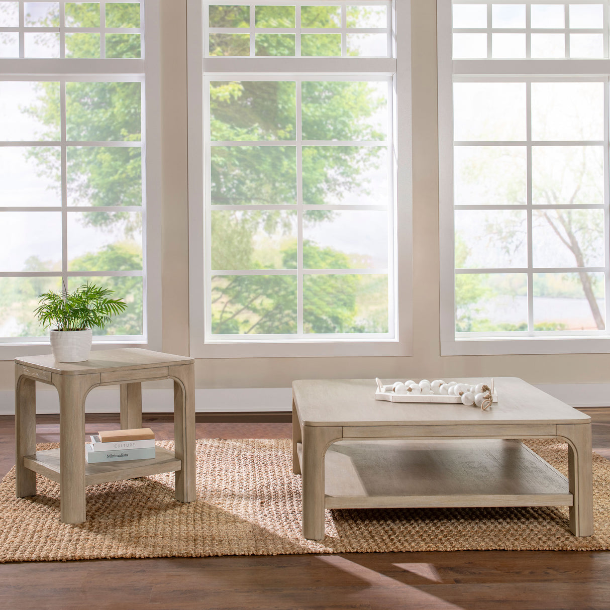 Solano 2-Piece Square Coffee Table Set, Weathered Mango