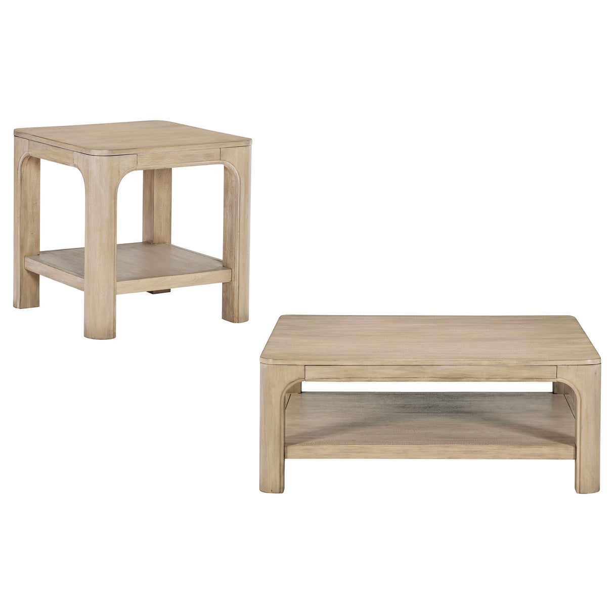 Solano 2-Piece Square Coffee Table Set, Weathered Mango