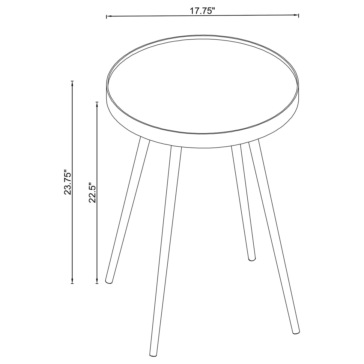 Kaelyn Round Mirror Top End Table, Gold