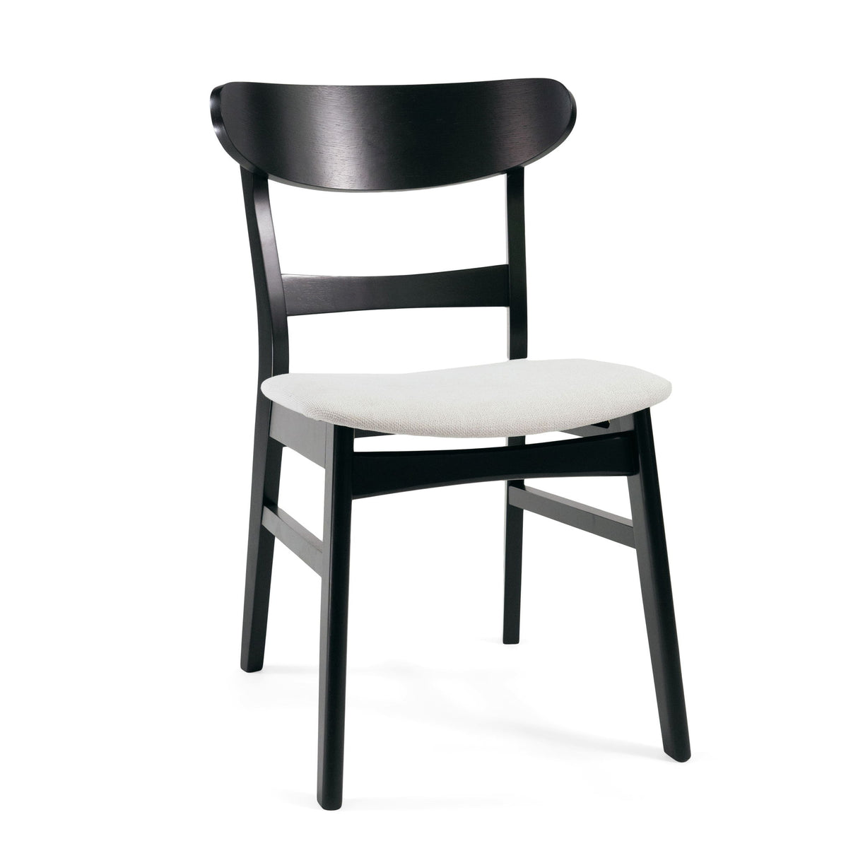 Mid Century Dining Chairs With Cushioned Seats And Wood Frame (Set of 2)