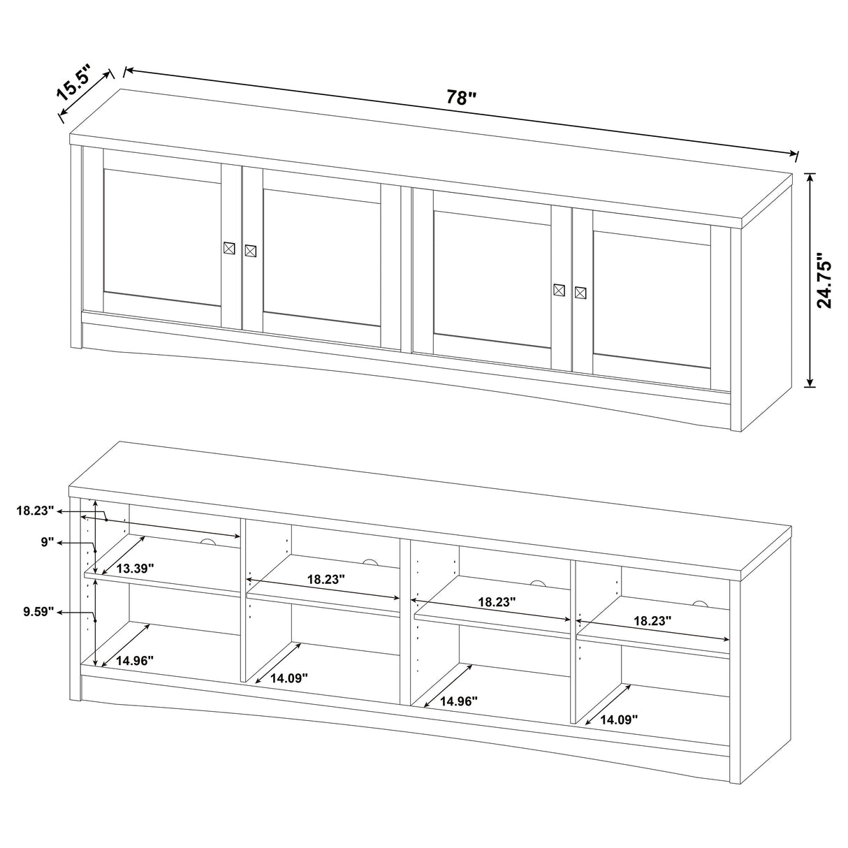 Laughlin 4-Door White TV Stand - 78 Inches