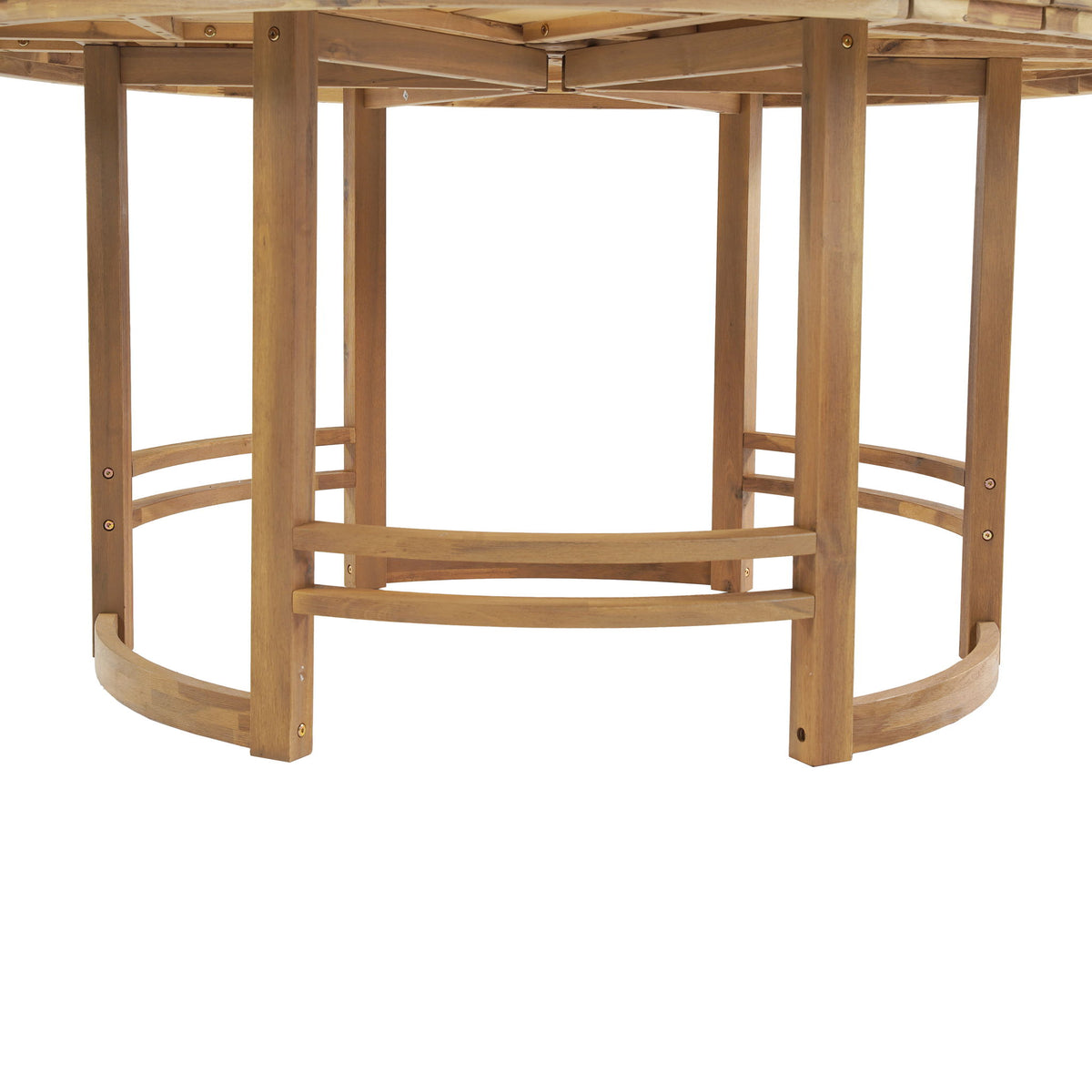 Outdoor Table With Umbrella Hole For Patio - Light Teak