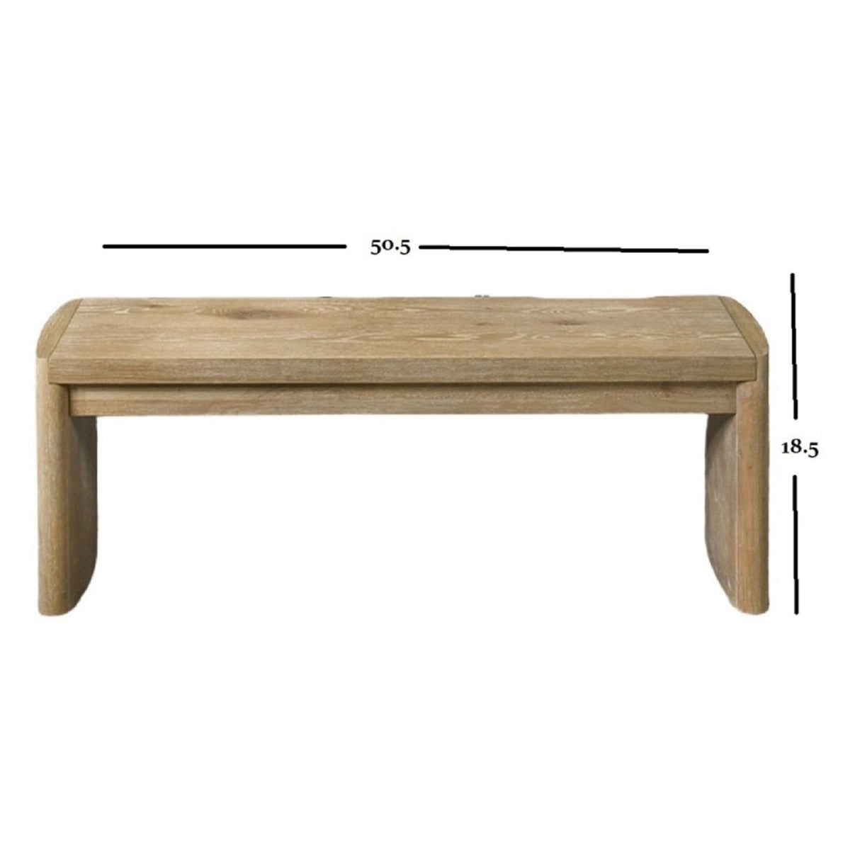 Upholstered Bench For Dining Room - Oak