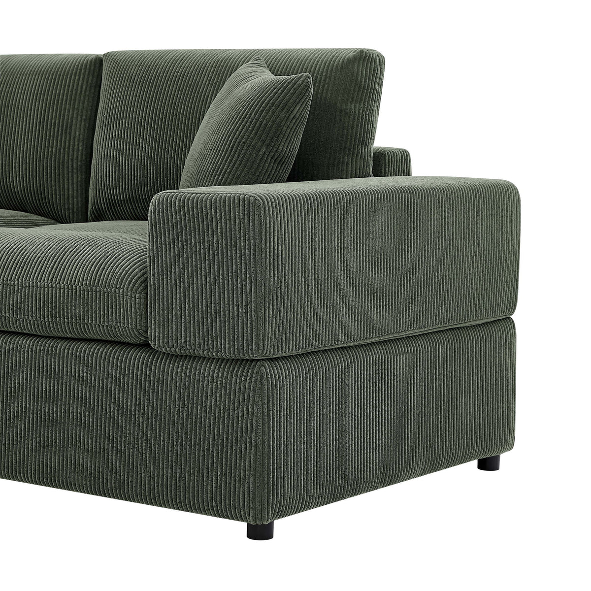 Upholstered Symmetrical Modular Sectional With 6 Seating Options And Movable Ottomans - Dark Green