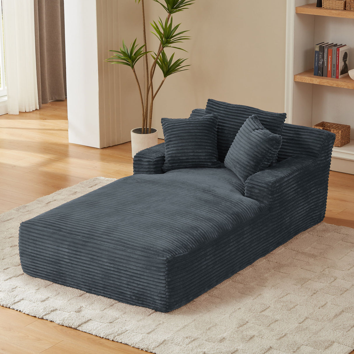 Oversized Chaise Lounge Chair Indoor For Living Room - Dark Gray