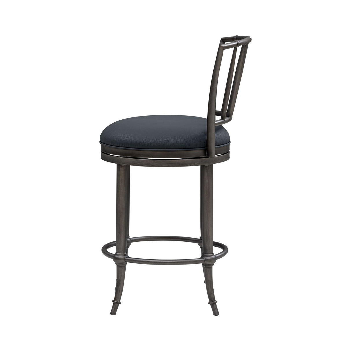 Vince - Commercial Grade Steel Frame Faux Leather Upholstered Swivel Counter Height Barstool