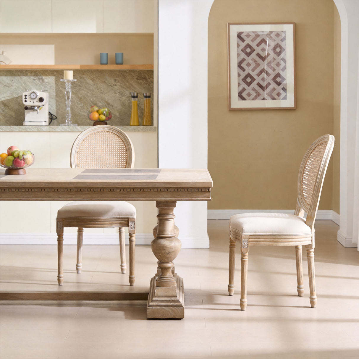 French Country Dining Chairs & Round Back (Set of 2)
