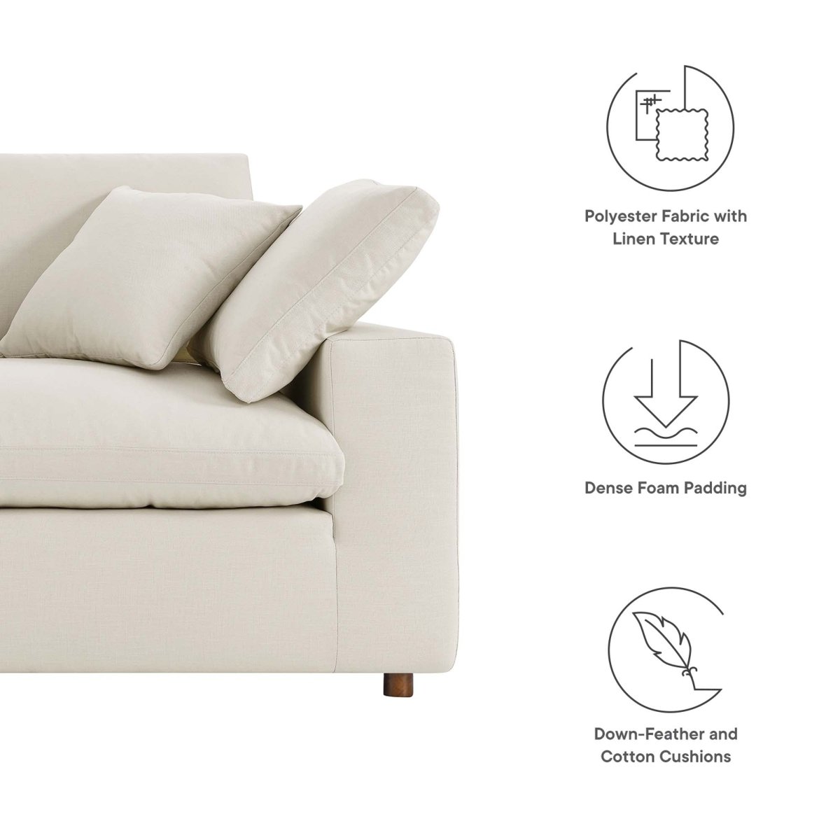 73 - Inch Commix Down Filled Overstuffed Fabric Loveseat - Loveseats available at Alpine Outlets in Denver