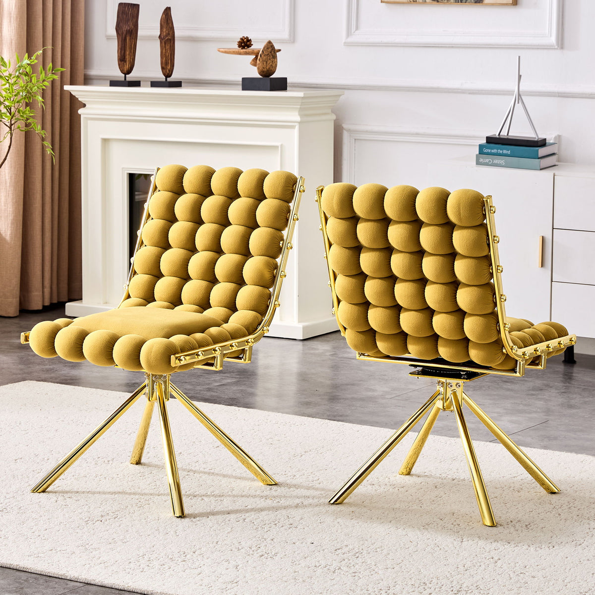 Puffy Bubble, Ball Chain Dining Chairs For Dining Room (Set of 2)