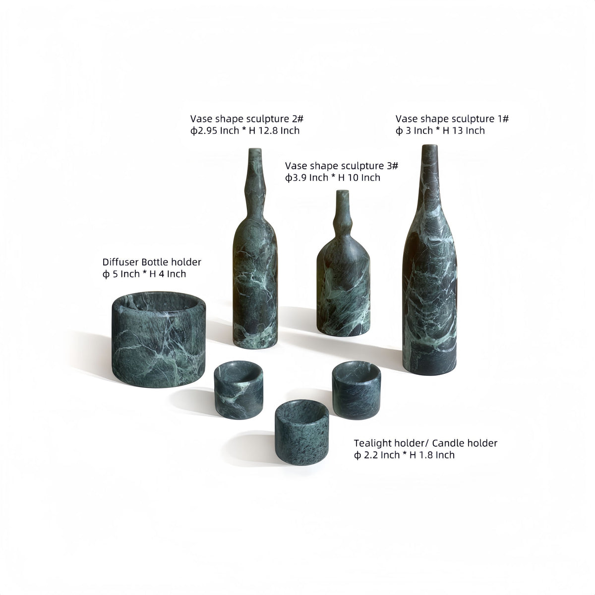 7 Pieces Luxury Natural Marble Living Room Accessories Set
