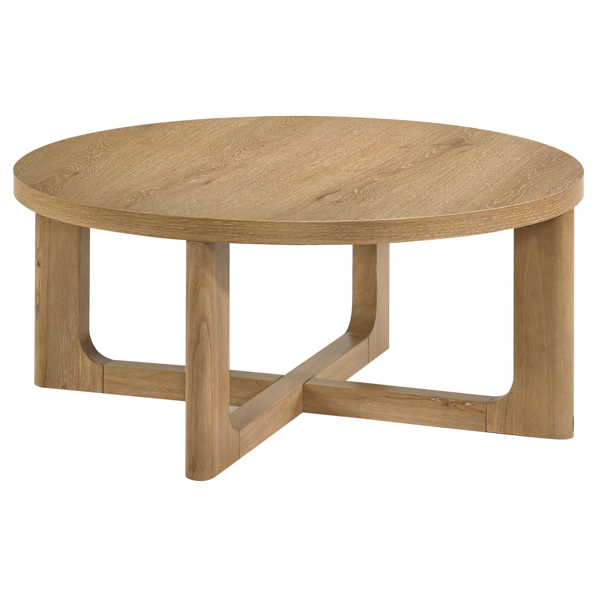Kessler 2-Piece Round Coffee Table Set, Light Oak