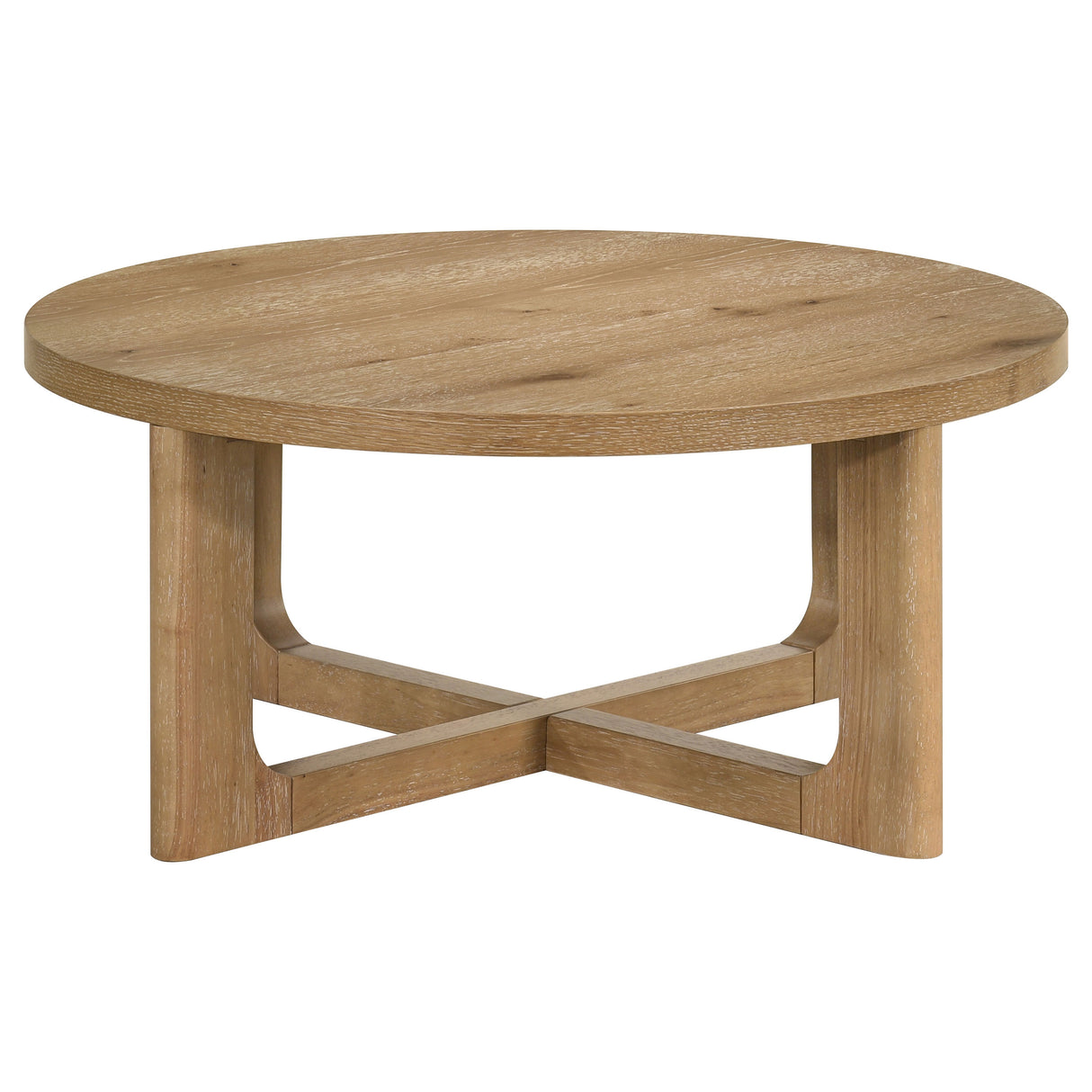 Kessler 2-Piece Round Coffee Table Set, Light Oak