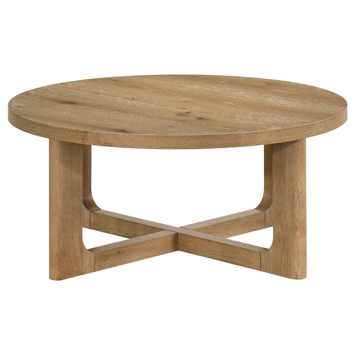 Kessler 2-Piece Round Coffee Table Set, Light Oak