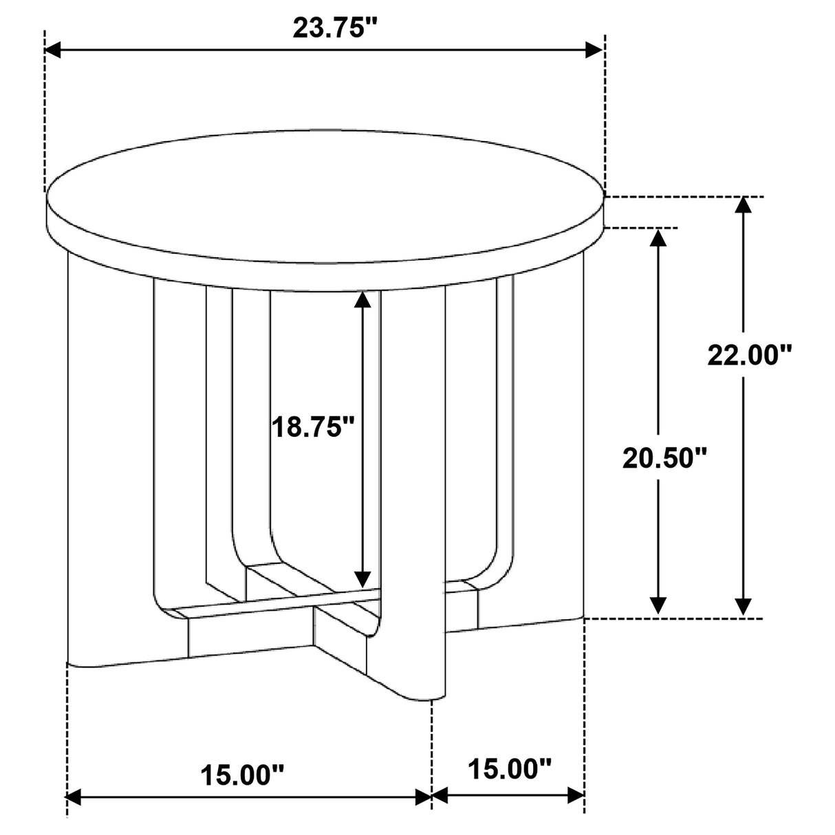 Kessler Round Sculptural Wood End Table in Brown