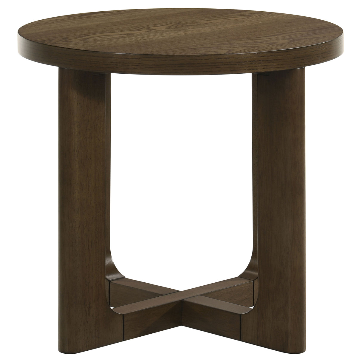 Kessler 2-Piece Round Sculptural Wood Coffee Table Set, Brown