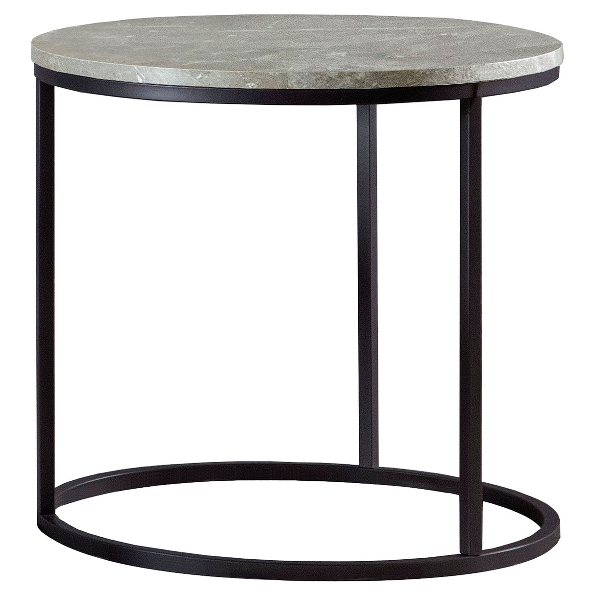 Lainey Round Faux Marble Side Table - Grey