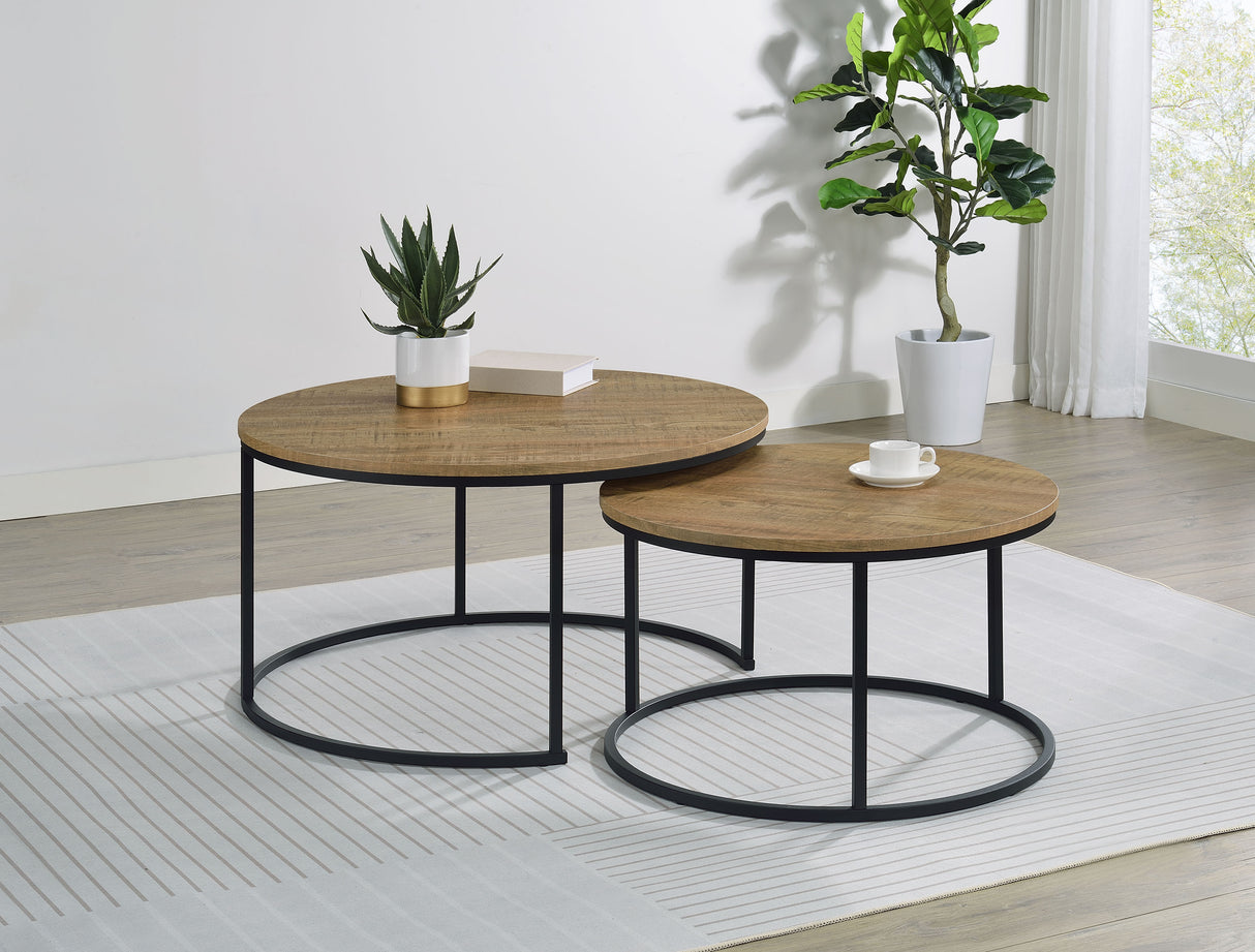 Lainey 2-Piece Round Nesting Coffee Table in Mango