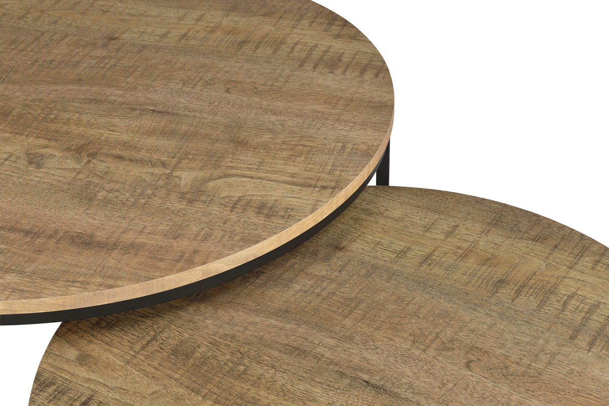 Lainey 2-Piece Round Nesting Coffee Table in Mango