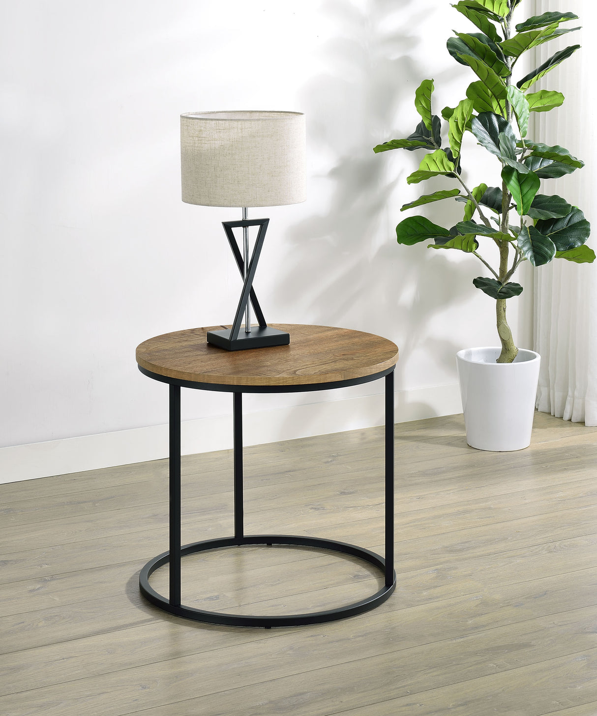 Lainey Round Occasional Side End Table in Mango