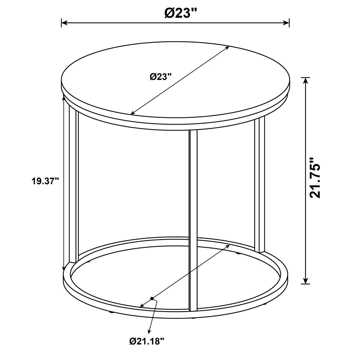 Lainey Round Occasional Side End Table in Mango