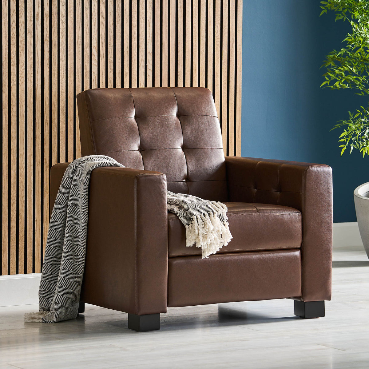 Langseth - Contemporary Tufted Pushback Recliner - Dark Brown