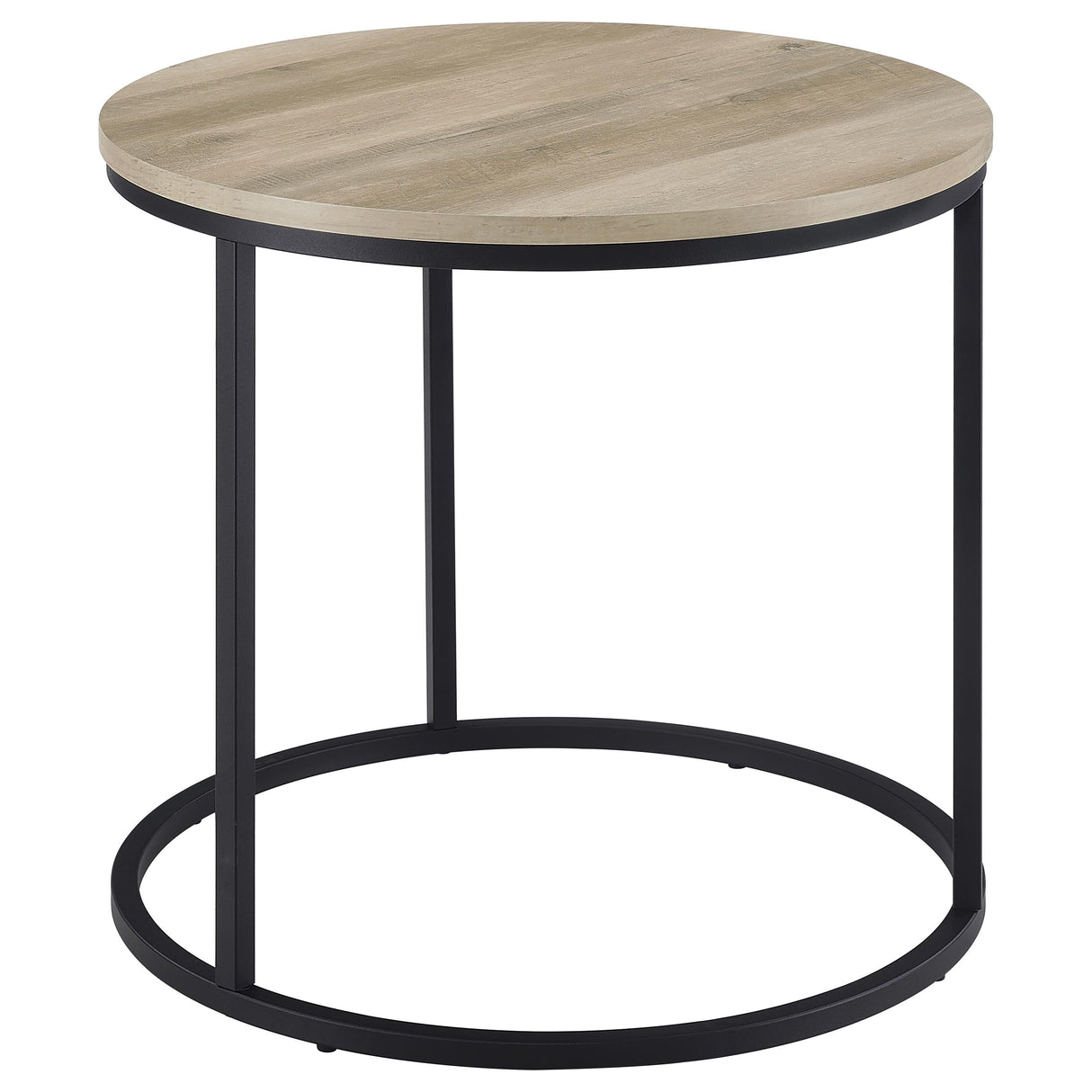 Lainey Round Occasional Side Table in Distressed Pine