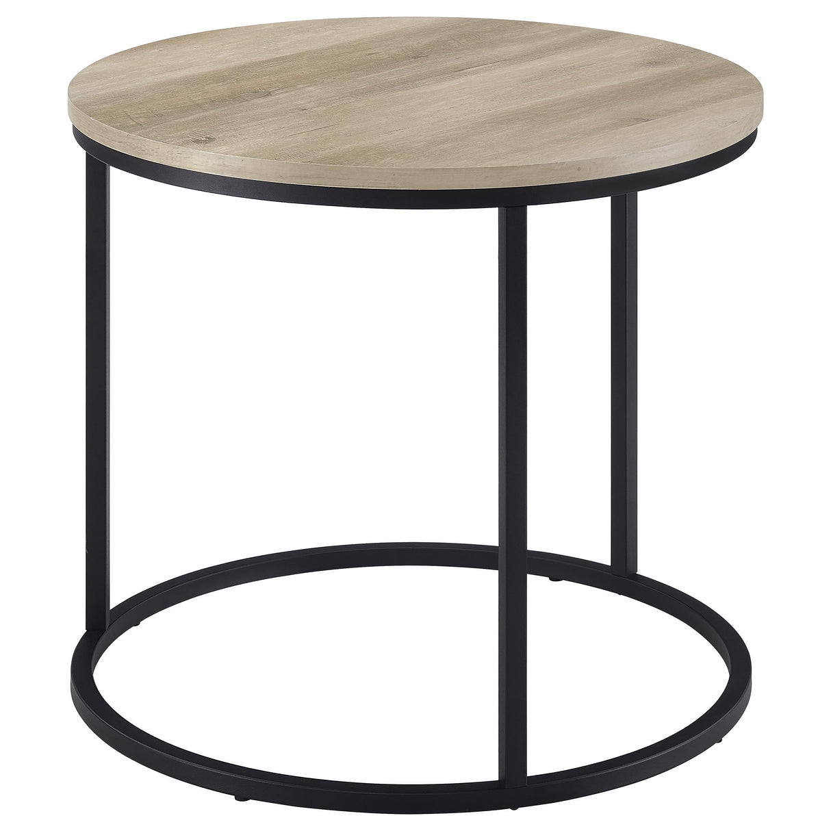Lainey Round Occasional Side Table in Distressed Pine