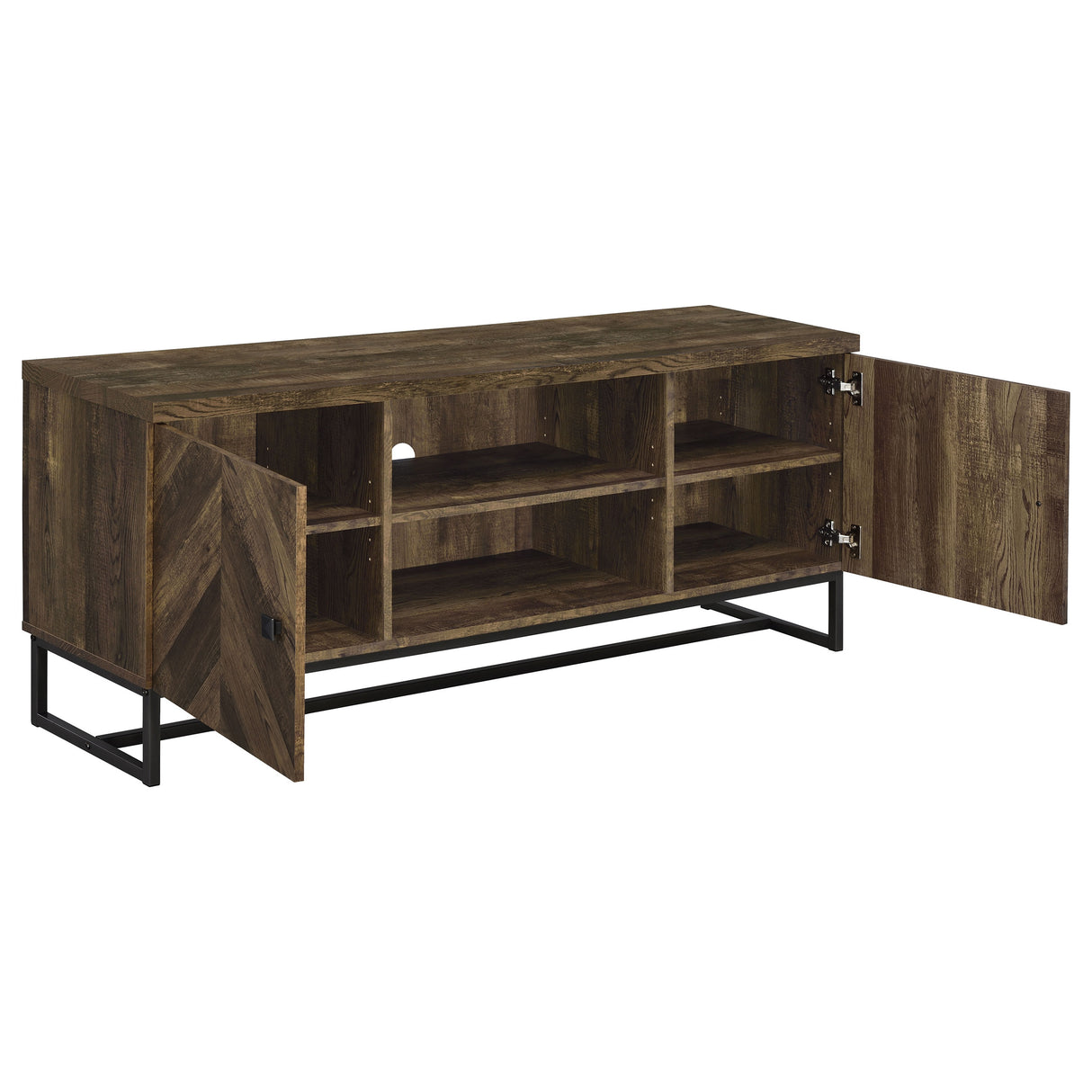 Myles 2-Door TV Stand 60 Inch Rustic Oak