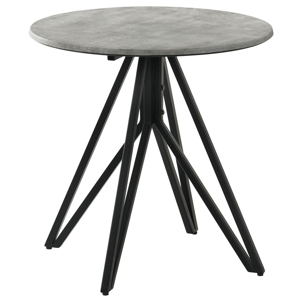 Hadi Round SmartTop Side End Table Cement Gunmetal