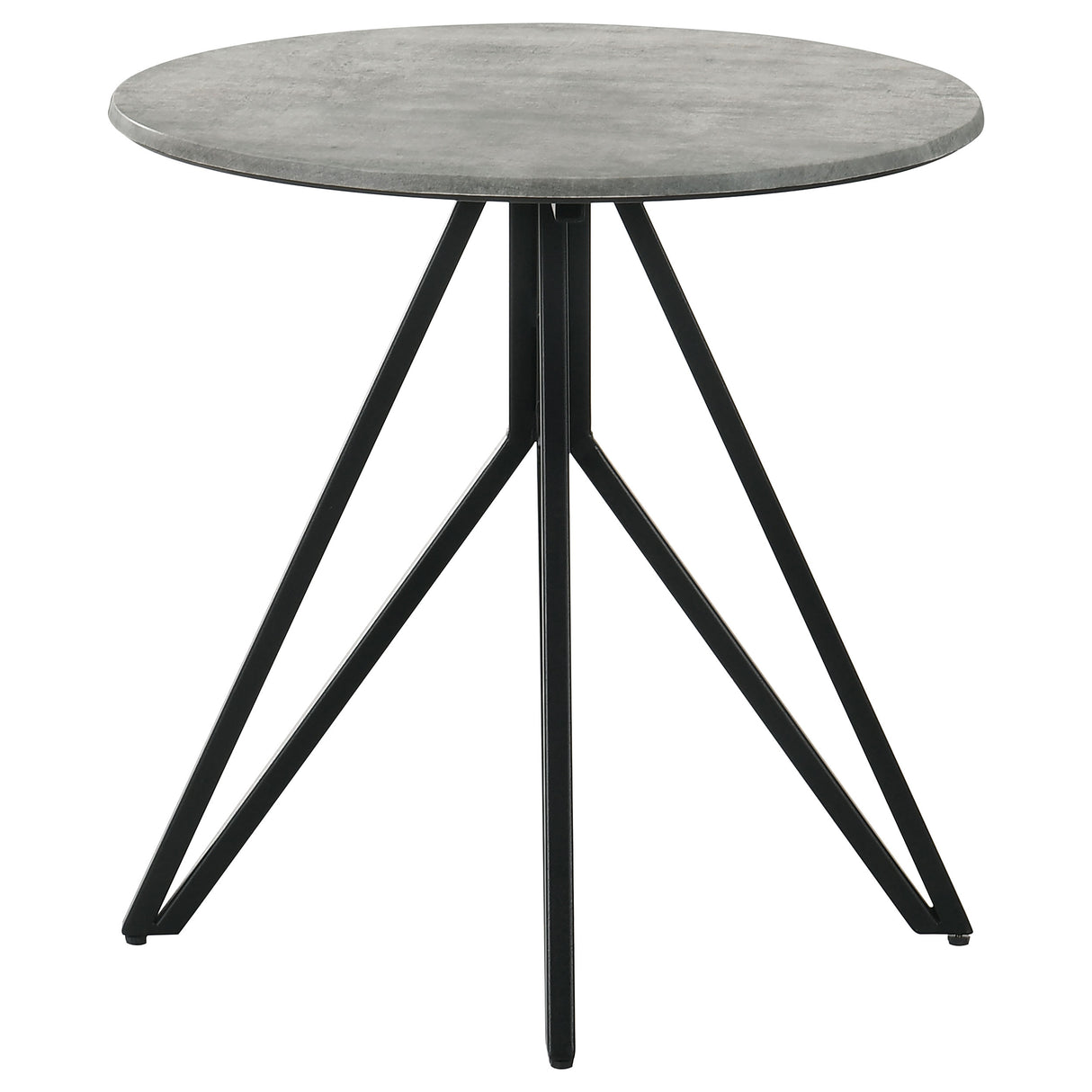 Hadi Round SmartTop Side End Table Cement Gunmetal