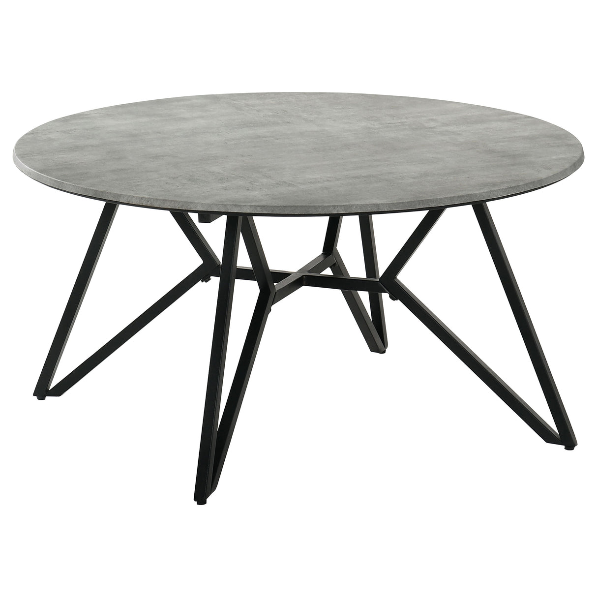 Hadi Round SmartTop Coffee Table - Cement and Gunmetal