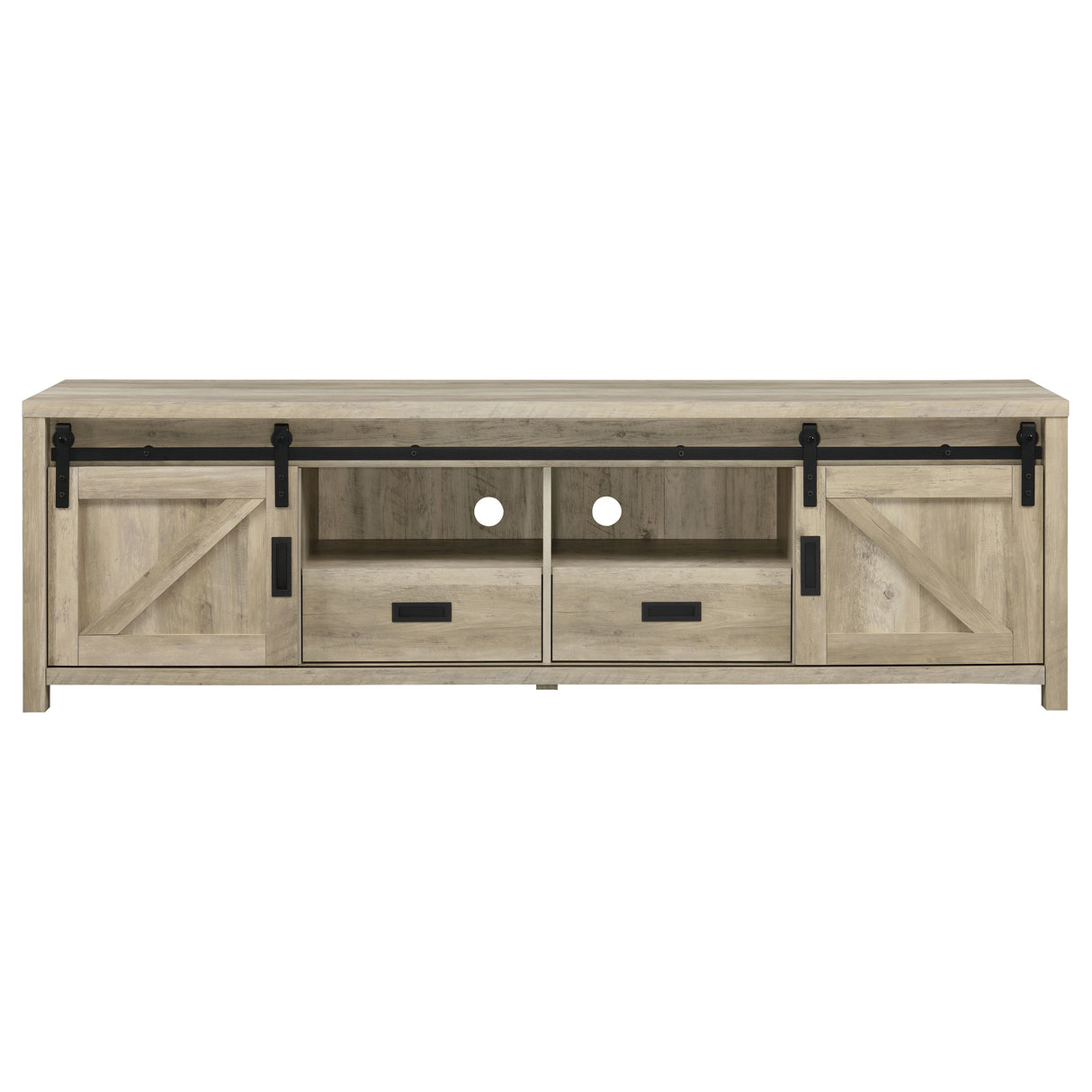 Madra 2-Door TV Stand 79 Inch Distressed Pine